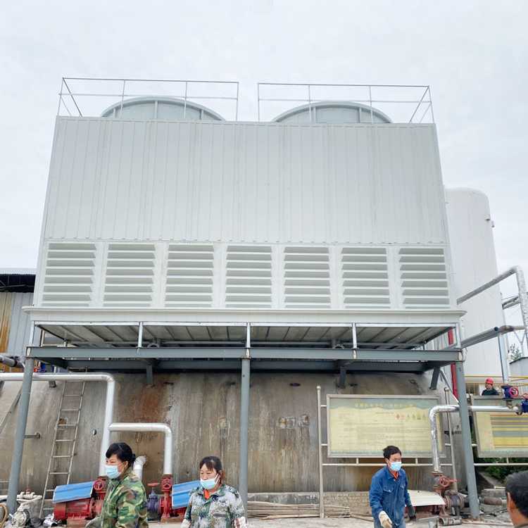 新鄉(xiāng)嘉匯方形玻璃鋼冷卻塔DFNDP-200T兩臺并聯(lián)發(fā)往鶴壁